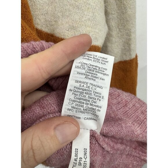 Madewell Wool Blend Striped Sweater Women Small Multicolor Balloon Sleeve Alpaca - Picture 7 of 10